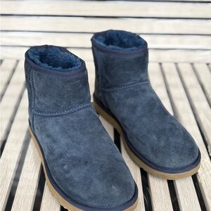 UGG Navy Fuzzy Interior Boots